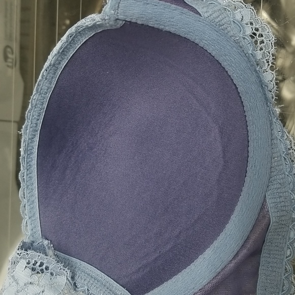 Victoria's Secret Dream Angel Bra Padded Smokey Blue Lace 32C - Picture 8 of 10